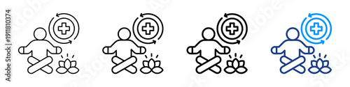Health Relief Icon Different Style Outline Collection Set.