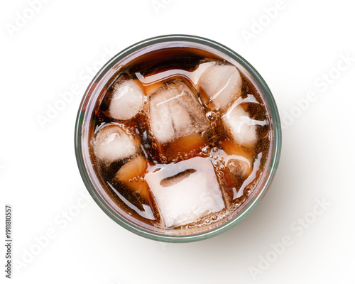 Bild auf Leinwand glass of coke cola isolated on white