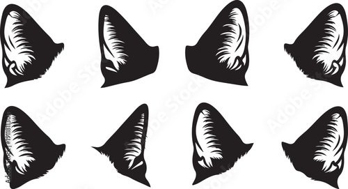 Shark Teeth Silhouettes in Black and White Pattern