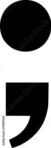 Semicolon icon vector black silhouette print design
