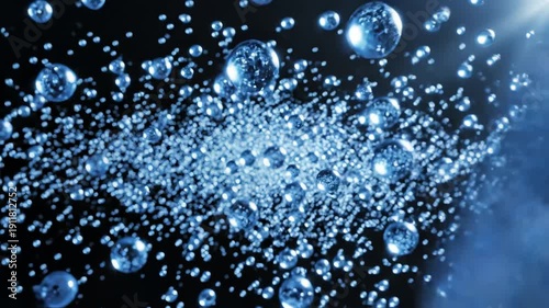 Wallpaper Mural Blue bubbles in dark space Torontodigital.ca