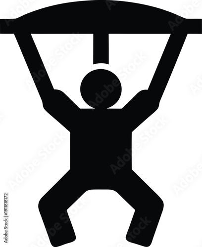 skydiver silhouette line art vector illustration on transparent background