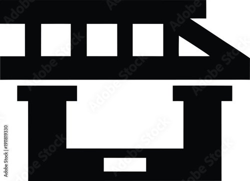 maglev station silhouette line art vector illustration on transparent background