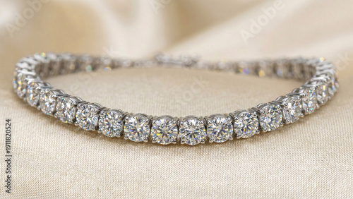 Luxury diamond tennis bracelet jewelry close up