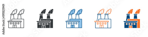Factory Icon Set Multiple Style Collection