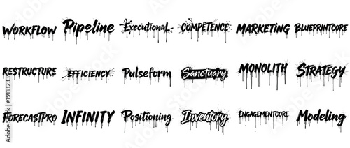 Creative typography in graffiti style showcasing dynamic words with dripping effect