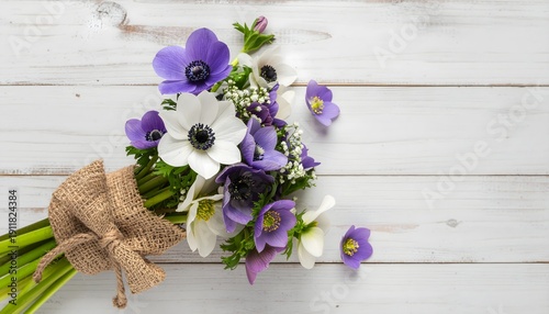 Vintage floral arrangement with purple blossoms high resolution picture