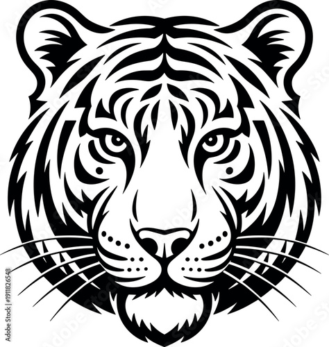 Powerful minimalist black panther silhouette walking profile view isolated on white background for modern sports logo or wild animal branding.