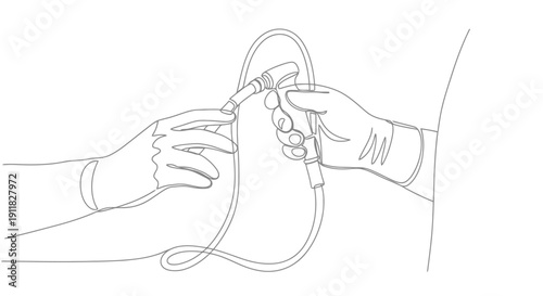 Medical professionals connect oxygen mask tubing during procedure.