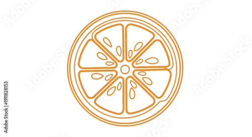 Orange Slice Outline Graphic Design.