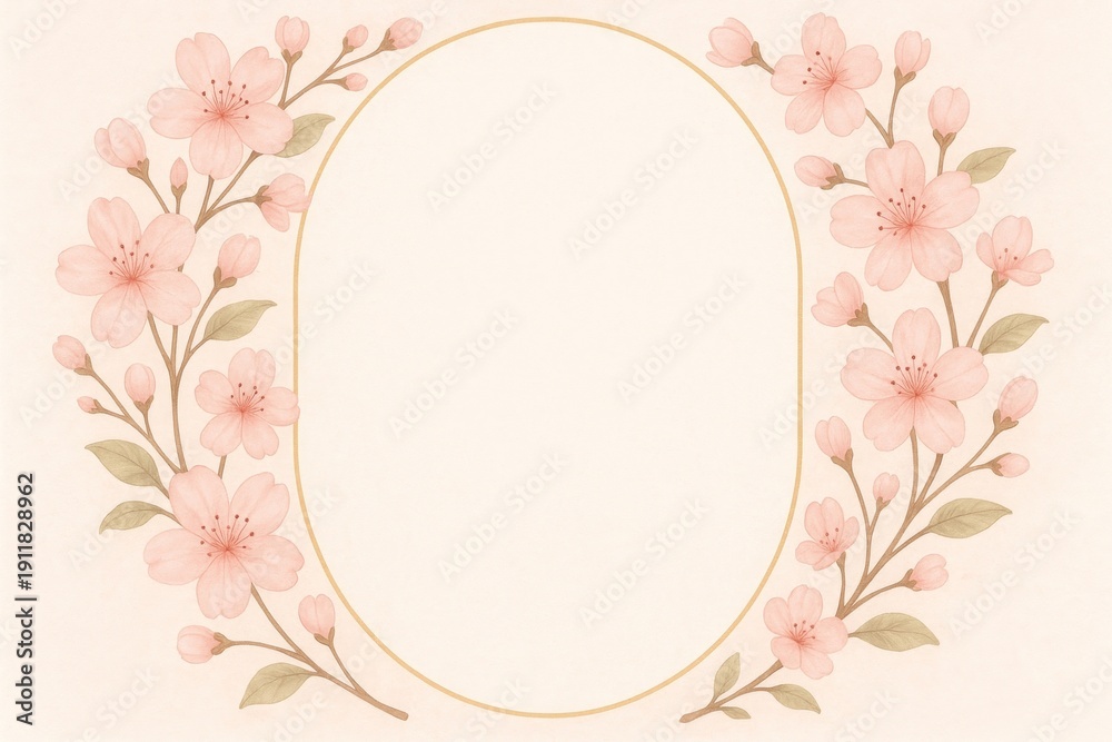Obraz premium Elegant floral frame illustration