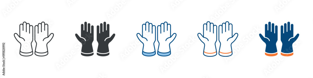 Obraz premium Safety Gloves Icon Set Multiple Style Collection