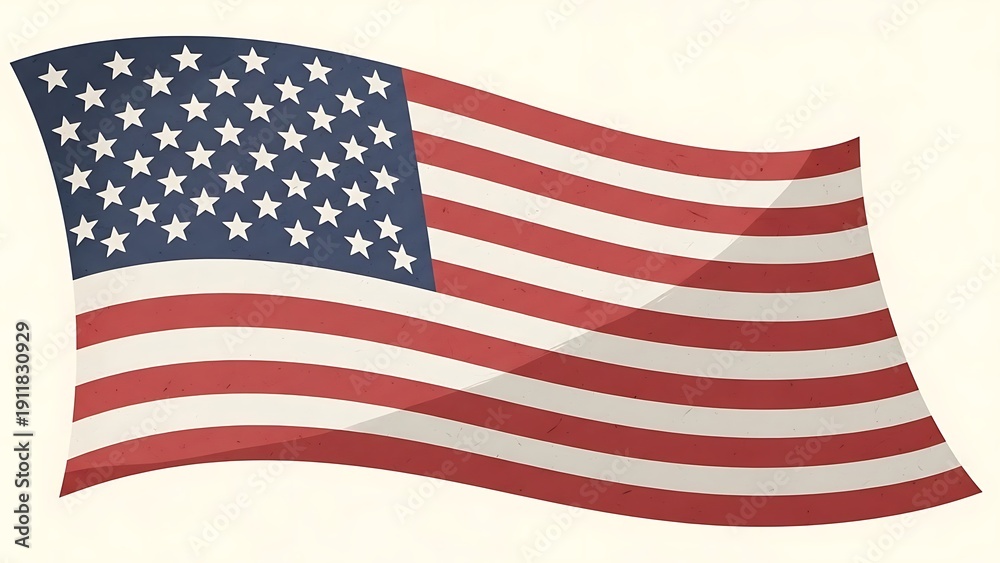 Fototapeta premium Waving American flag with stars and stripes