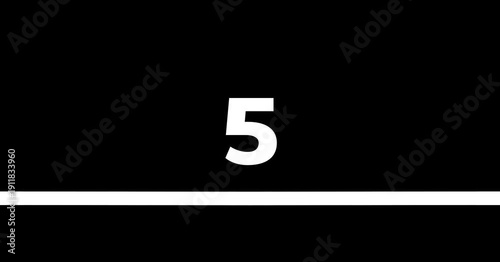 Number 10 to 1 countdown timer animation with Alpha channel transparent background 4K MOV