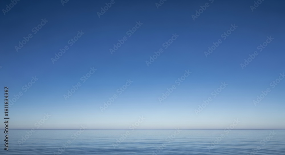Obraz premium Serene oceanic horizon under clear blue sky