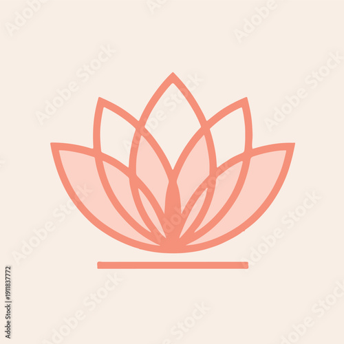 Minimalist Peach Lotus Flower with Gradient Petals - Yoga and Wellness Symbol
Perfect for yoga studio branding, meditation apps, and wellness industry visuals.