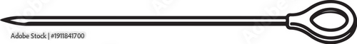 Metal Loop Tool Black and White Line Art Illustration