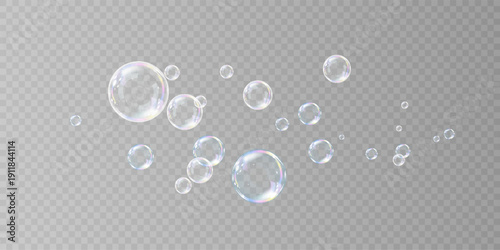 Light Air Bubble Cluster Isolated Transparent PNG.
