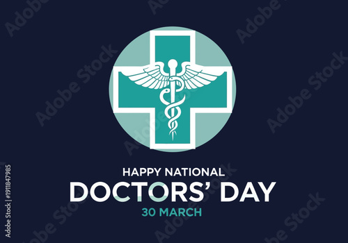 Happy national doctors day 30 march graphic