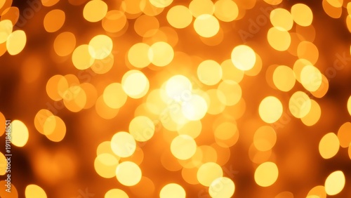 Golden bokeh lights background with blurred yellow circles