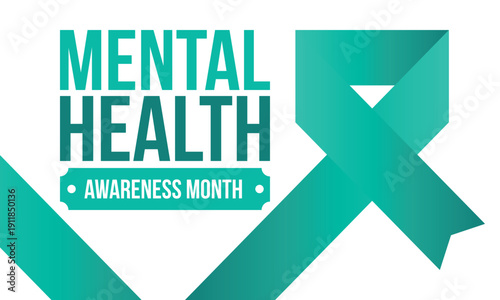 Mental Health Awareness Month in May. Annual campaign in United States. Raising awareness of mental health. Control and protection. Prevention campaign. Medical health care design. Vector illustration