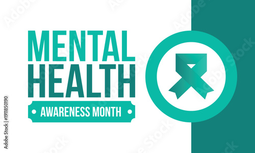 Mental Health Awareness Month in May. Annual campaign in United States. Raising awareness of mental health. Control and protection. Prevention campaign. Medical health care design. Vector illustration