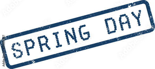 Textured blue rubber stamp with an evocative message encapsulates the refreshing feeling of a Spring Day on white