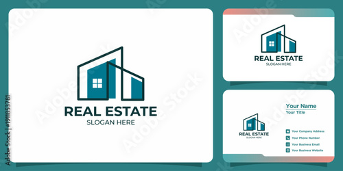 Minimalist House Building Real Estate Logo Vector Icon Template