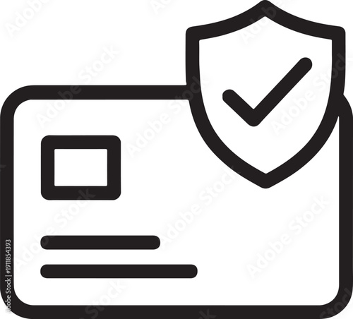 ID card with security shield icon for professional employee identification and secure business access