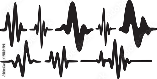 Sound wave patterns on a white background illustration design