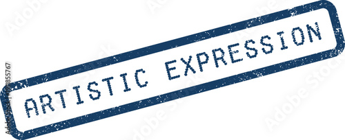 Stamped blue grunge effect displaying the powerful message Artistic Expression in clear lettering