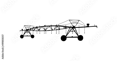 Vintage Agricultural Combine Harvester Illustration