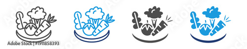 vegetables icon sheet multiple style