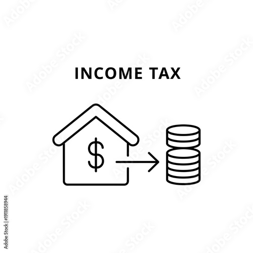 Income Tax Filing Icon on White Background