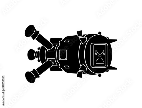 Minimalist Spacecraft or Lunar Lander Illustration