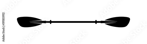 Double-Bladed Paddle Icon - Black and White