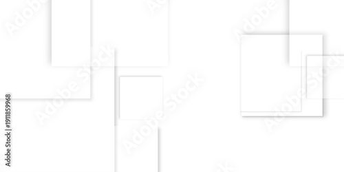 Abstract white background design with layers of textured white transparent material in triangle and squares shapes. White color technology concept geometric line vector white light grey background.