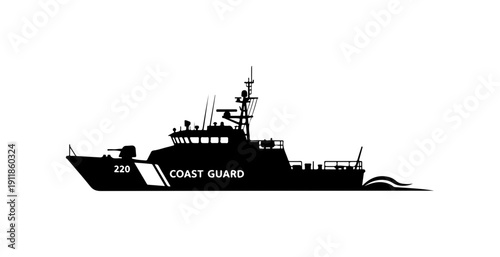 US Coast Guard Patrol Vessel Silhouette