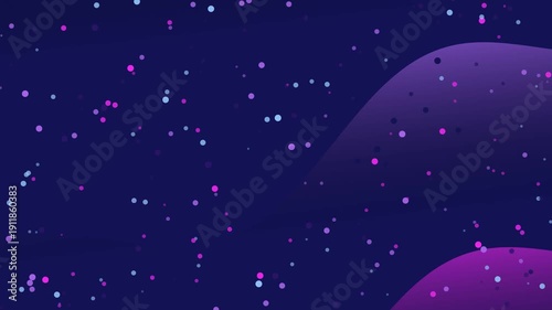 Wallpaper Mural Digital illustration of a starry night sky with purple planets and scattered colorful stars on a dark blue background. Torontodigital.ca