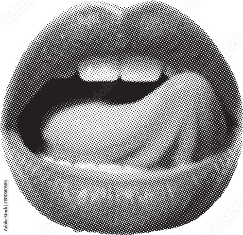 Halftone image of an egg with a face using halftone dots for art
