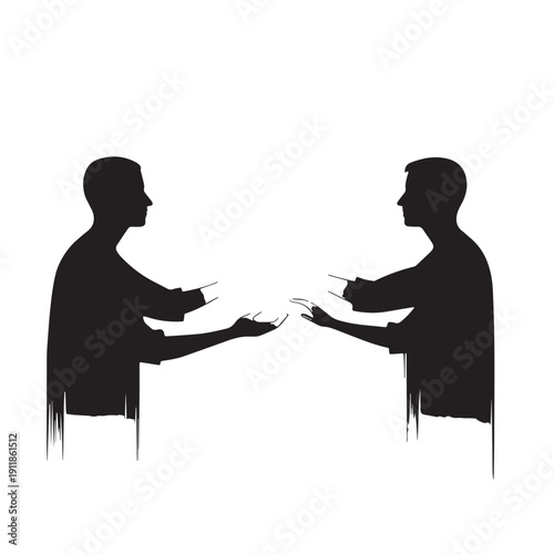 Black Forgiveness moment Silhouette Vector, High Quality Illustration on White Background