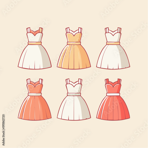 Chic and Elegant Bridal Gowns Collection A Set of Six Minimalist Wedding Dresses for a Timeless Style