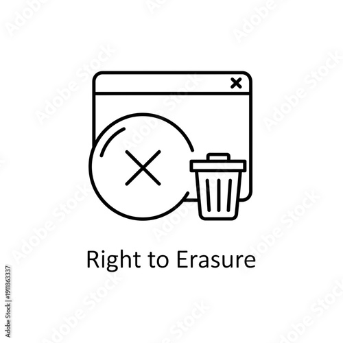 Right to Erasure Icon on White Background