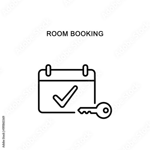 Room Booking Concept Icon for Hotel and Office Reservations