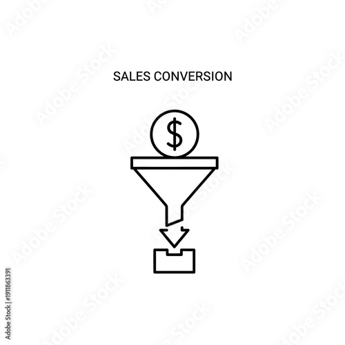 Sales Conversion Icon Showing Business Growth and Performance
