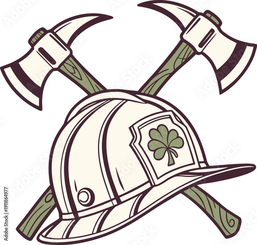St. Patrick's Day firefighter helmet