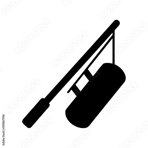 Simple black silhouette of a hobo bundle on a stick illustration