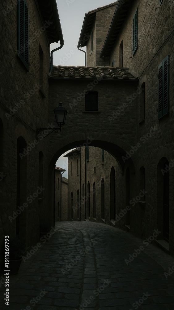 Obraz premium Rustic alleyway with historic charm mobile wallpaper