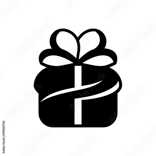 A stylish black gift box with a decorative bow ribbon on top