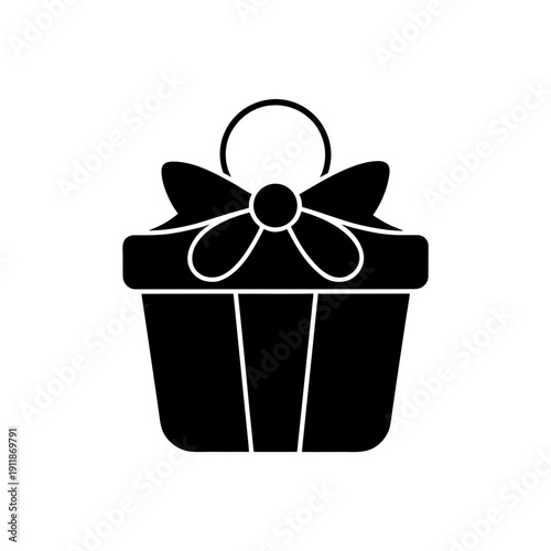 Elegant black gift box with decorative bow ribbon for special occasions